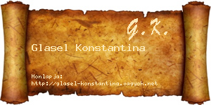 Glasel Konstantina névjegykártya